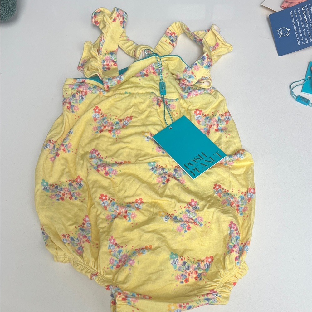 Posh Peanut Yellow Floral Bodysuit